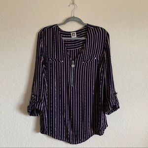 Navy and Pink Anne Klein Blouse Size L